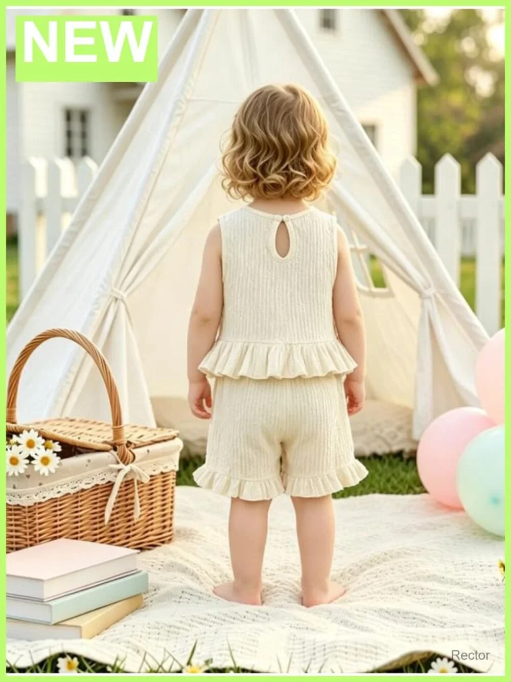 Toddler Girls Floral Embroidery Sleeveless Top & Shorts 2-Piece Set 12M-5T